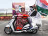 Smriti Irani rides scooty to work after Tiranga Yatra: Watch video