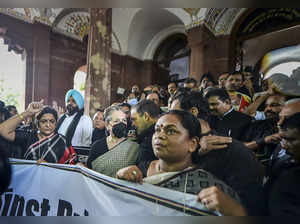 New Delhi: Congress President Sonia Gandhi and Congress leader Rahul Gandhi, wea...