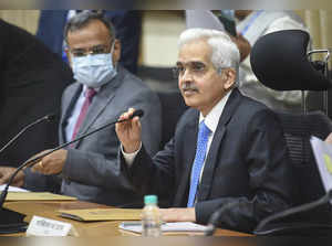 Reserve Bank of India Governor Shaktikanta Das addresses a press conference in Mumbai