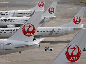 JAL planes are seen at the Tokyo International Airport in Tokyo