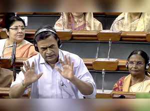New Delhi, Aug 04 (ANI): Union Minister of Power RK Singh speaks in Lok Sabha du...