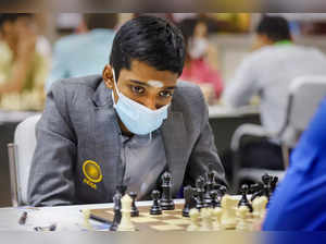 Chennai: Grandmaster Rameshbabu Praggnanandhaa in action during the 44th Chess O...
