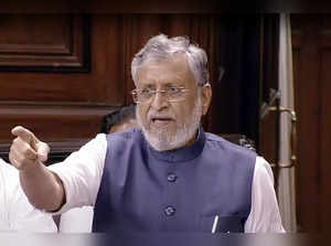 New Delhi, Aug 02 (ANI): BJP MP Sushil Kumar Modi  speaks in Rajya Sabha during ...