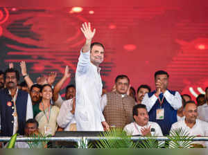 Davangere: Congress leader Rahul Gandhi during the 75th birthday celebrations of...