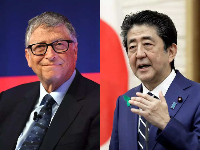 Bill Gates and Shinzo Abe