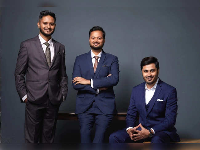 Trell cofounders (from left): Arun Lodhi, Pulkit Agarwal, Bimal Kartheek Rebba