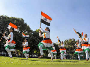 Amritsar: Students perform during 'Azadi Ka Amrit Mahotsav' celebrations ahead o...