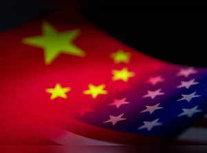 FILE PHOTO: Illustration shows China and U.S. flags