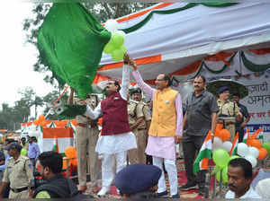 Bhopal: Madhya Pradesh Chief Minister Shivraj Singh Chouhan flags off a 'Tiranga...