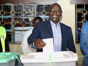 FILE PHOTO: Kenya's presidential candidate William Ruto casts his vote during the general elections, at Kosachei Primary School