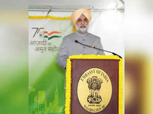 Washington DC: Indian Ambassador Taranjit Singh Sandhu addresses during 76th Ind...