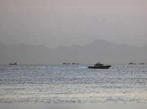 Taiwan Coast Guard ship travels in the waters off Nangan island