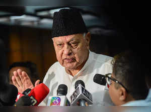 New Delhi: Jammu & Kashmir National Conference President Farooq Abdullah speaks ...