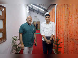 New Delhi, July 04 (ANI): Delhi Deputy Chief Minister Manish Sisodia with Aam Aa...