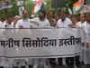 Delhi: Congress demands resignation of Manish Sisodia after CBI raids
