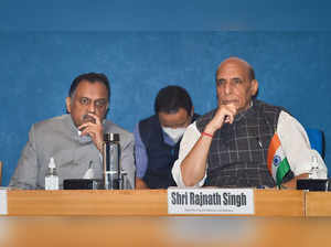 New Delhi: Defence Minister Rajnath Singh with Armed Forces Tribunal (AFT) Chair...