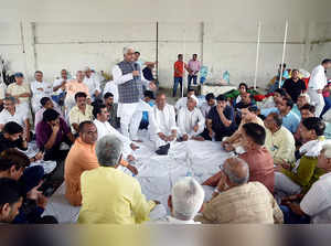 Noida, Aug 20 (ANI): A mahapanchayat being organised by Sanyukt Tyagi Swabhiman ...