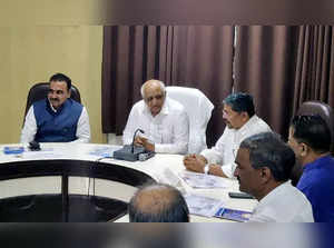 Navsari, July 12 (ANI): Gujarat Chief Minister Bhupendra Patel during a meeting ...