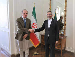 Tehran: In this photo released by the Iranian Foreign Ministry, Enrique Mora, a ...