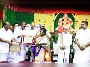 Puducherry, May 13 (ANI): Puducherry Chief Minister N Rangasamy with Lieutenant ...
