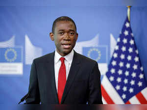 FILE PHOTO: EU Commissioner McGuinness and U.S. Deputy Secretary of the Treasury Adeyemo give a joint news conference, in Brussels