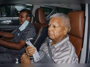 New Delhi: Rashtriya Janata Dal (RJD) supremo Lalu Prasad Yadav leaves for Patna...