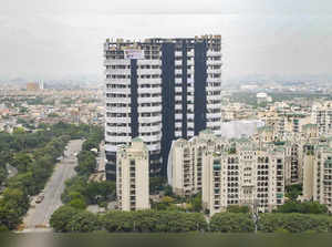 Noida: Supertech twin towers ahead of their demolition with explosives in compli...