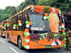 Yogi Adityanath flags off 42 electric buses for Lucknow, Kanpur