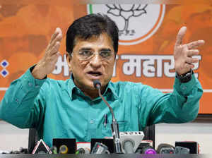 Mumbai: BJP leader Kirit Somaiya addresses a press conference, at the party offi...