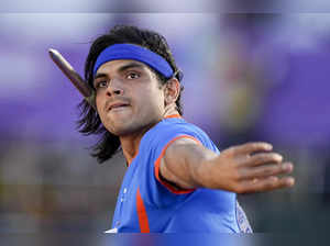 Neeraj Chopra, of India, competes in the men's javelin throw final at the World ...