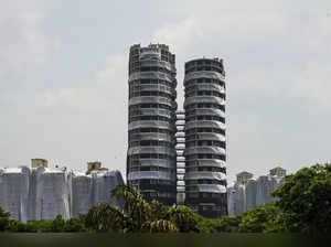 Noida: Supertech twin towers ahead of their demolition with explosives in compli...