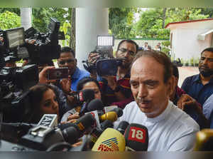 Ghulam Nabi Azad interacts with the media, at ...