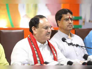 Agartala: BJP National President JP Nadda addresses media in a press conference at the BJP State Office in Agartala, Tripura on Monday, Aug 29, 2022. (Photo: Twitter)