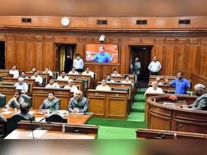 New Delhi: Delhi Chief Minister Arvind Kejriwal speaks in Assembly, in New Delhi...