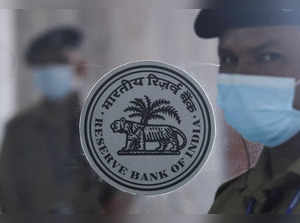 FILE PHOTO: A security guard at the Reserve Bank of India (RBI) headquarters in Mumbai, India