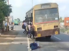 Schoolboy escapes after falling on road from running bus: Video