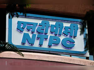 A signboard of NTPC (National Thermal Power Corporation Limited) is seen outside its office in Mumbai