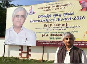 Journalist P. Sainath returns award given by rape accused seer.