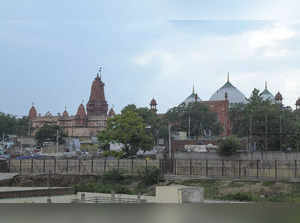 Mathura: Sri Krishna Janmabhoomi temple and the Shahi Idgah, in Mathura. The All...
