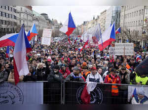 Why are there protests in Czech Republic capital Prague?