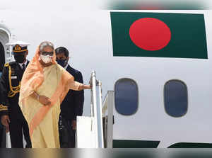 New Delhi: Prime Minister of Bangladesh Sheikh Hasina upon her arrival at AFS Pa...