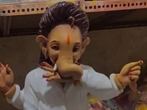 ​Pushpa theme Ganesh pandal