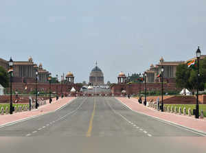 New Delhi: View of the Rajpath and other parts of the Central Vista Avenue, in N...