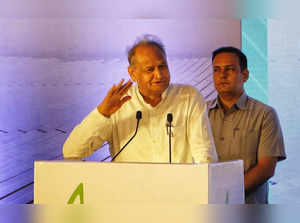 New Delhi: Rajasthan Chief Minister Ashok Gehlot addresses during the Investor Meet and MoU Signing ceremony, in New Delhi on Wednesday, Aug 24, 2022. (Photo: Wasim Sarvar/IANS)