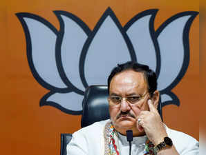 New Delhi: BJP President JP Nadda gestures as former Punjab Congress President S...