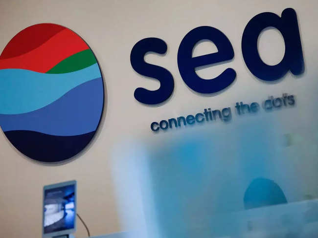 FILE PHOTO_ Sea Ltd's sign is pictured at its office in Singapore.