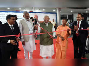 Greater Noida: Prime Minister Narendra Modi inaugurates the International Dairy Federation World Dairy Summit (IDF WDS) 2022, organised at India Expo Centre and Mart in Greater Noida on Monday, Sept. 12, 2022. Uttar Pradesh Chief Minister Yogi Adityanath also attended. (Photo: PIB/IANS)