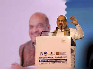 Union Home Minister Amit Shah addresses the International Dairy F...