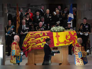 King Charles III and his siblings escort queen's coffin