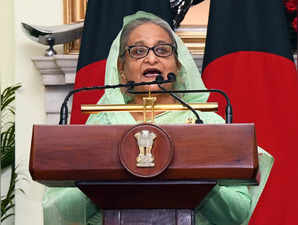 New Delhi, Sep 06 (ANI): Bangladesh Prime Minister Sheikh Hasina with PM Narendr...